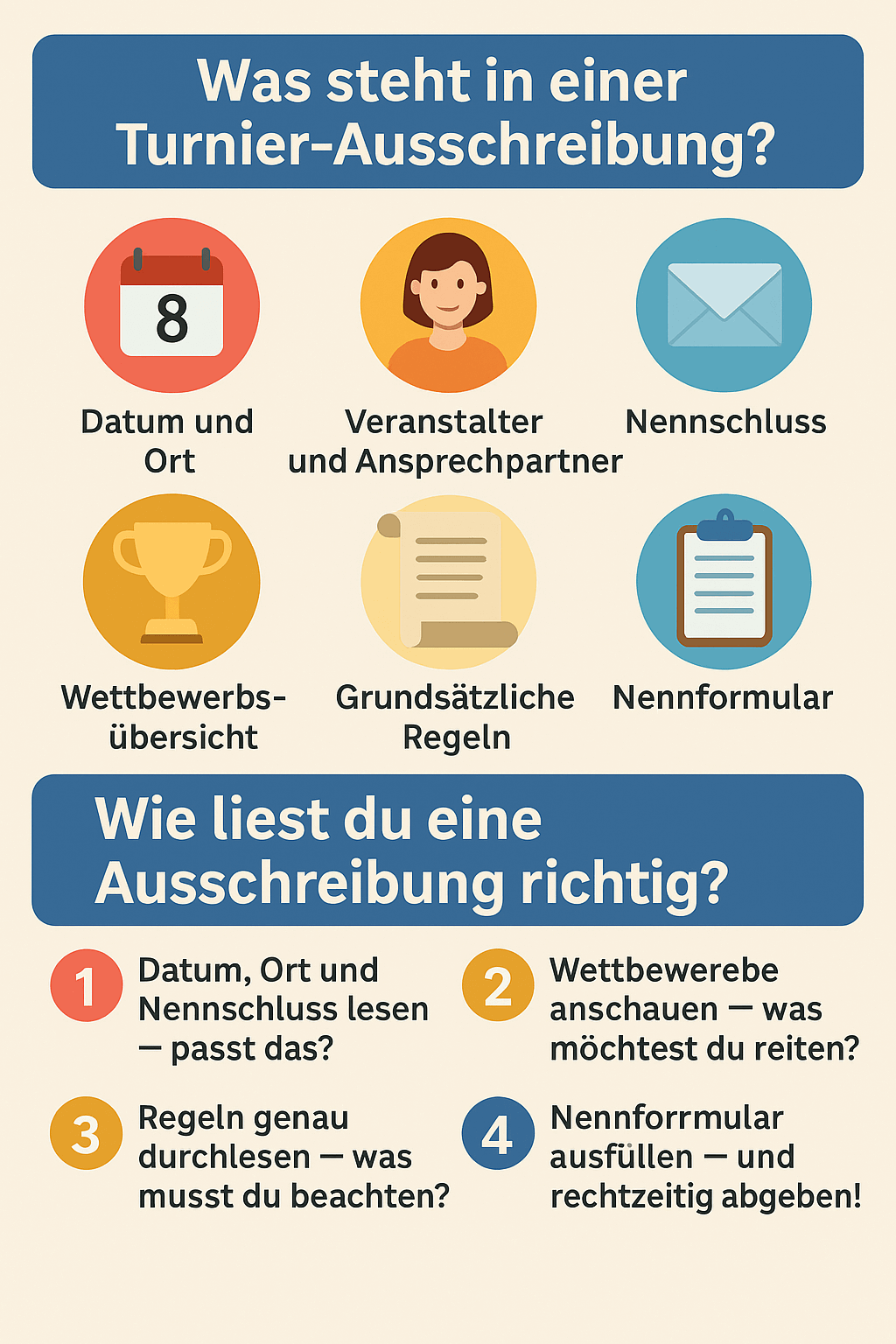 Turnierausschreibung im Hobby Horsing kindgerecht erklärt