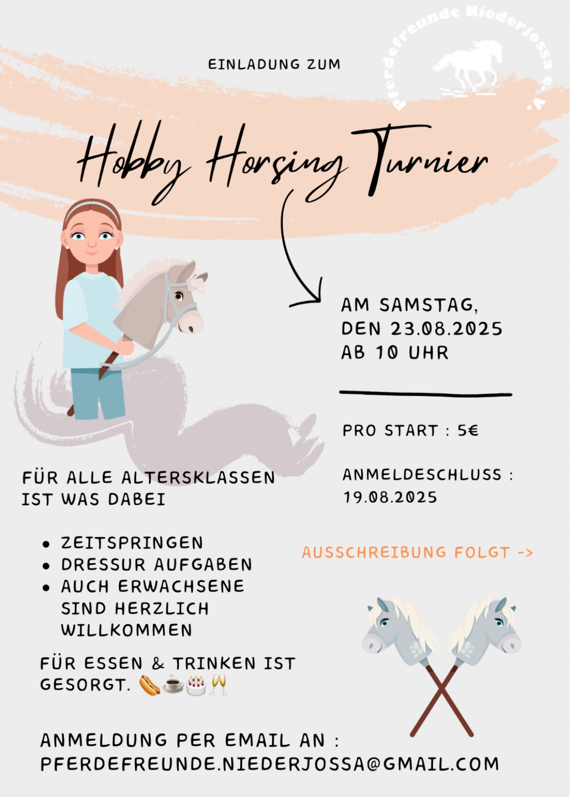 Flyer für Hobby-Horsing-Niederjossa