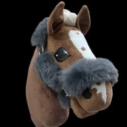 Superflauschiges Fellhalfter in blaugrau