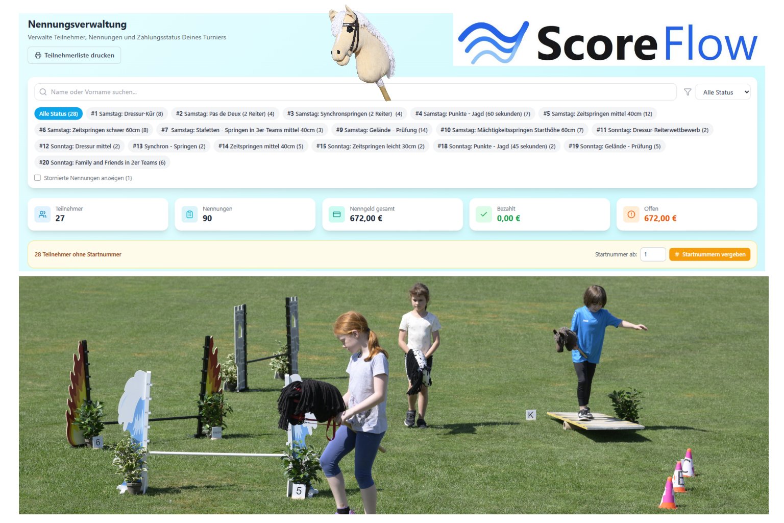 Mehr über den Artikel erfahren Hobby Horsing Turniere mit ScoreFlow